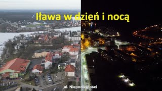 Iława 2023. Dron. Iława w dzień i nocą