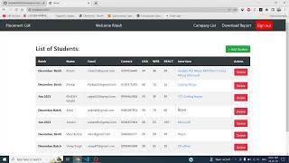 Placement Cell App Using Nodejs Express Mongodb and EJS | Coding Ninjas Skill Test