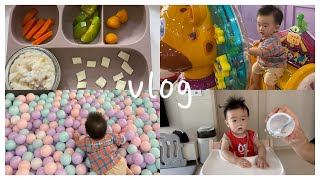 [VLOG] 육아브이로그 | 11개월 아기 첫 키즈카페 탐방 | 요거트 먹기 | 이유식 재료 손질하기 | 育児ブイログ | 11ヶ月キッズカフェ訪問 | 初ヨーグルト | 離乳食の準備