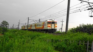 〔4K UHD|cc〕JR東日本・高崎（八高）線：北藤岡・新町～倉賀野駅間、115系N33編成3B/ “旧弥彦色” OM出場走行シーン。《回8775M》