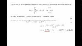 Continuous Random Variables: Past Paper Questions