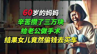 妈妈忍痛攒了三万块准备手术，女儿竟然开口要钱还车贷. #不孝 #老人頻道 #生活哲學 #為人處世 #生活經驗 #情感故事#不肖子孫 #家庭故事 #母爱 #亲情 #家庭矛盾 #真实故事 #家庭关系