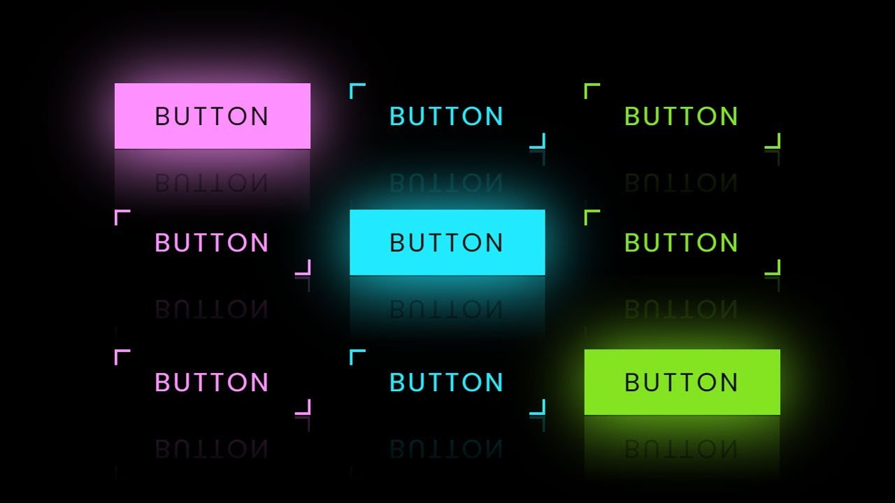 CSS Button Hover Effects | Neon Light Button Animation Effects On Hover ...