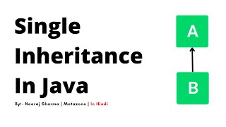 Single inheritance in java : What is Single Inheritance in java? In Hindi
