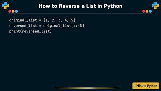 How to Reverse a List in Python