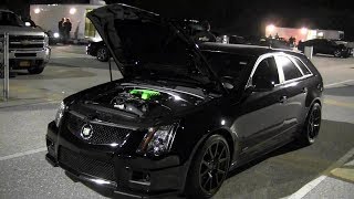 650 WHP CTS-V Wagon - 10 Sec Grocery Getter - 1/4 Mile Drag Race Video - Road Test TV ®