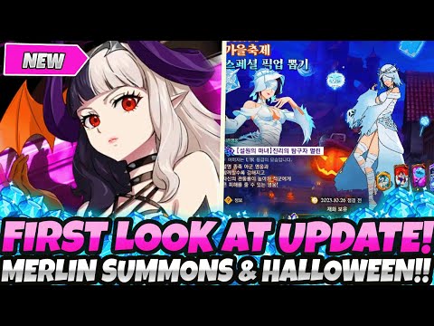 *HALLOWEEN MERLIN SUMMONS!* FIRST LOOK AT THE NEW COSMETICS, UPDATE, REWARDS (7DS Grand Cross
