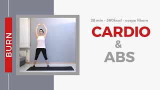 28 min - No jump cardio HIIT and ABS - 500kcal