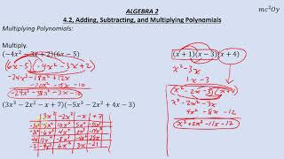 A2 4.2, Adding, Subtracting, and Multiplying Polynomials