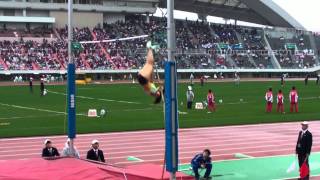 【2015年織田記念陸上】女子棒高跳び今野美穂4m00　１回目 ４倍スロー