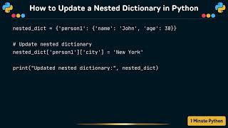How to Update a Nested Dictionary in Python