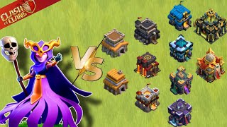 8X SUPER WITCH VS EVERY TOWN HALL || CLASH OF CLANS