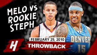 Rookie Stephen Curry vs Carmelo Anthony SICK Duel Highlights (2010.02.25) - Melo is IMPRESSED!