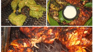 CHICKEN BBQ/Chicken Barbeque Recipe in Tamil/Grilled Chicken Recipe/Green \u0026 Red Chicken BBQ at Home