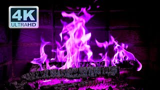 🔥 PURPLE FIREPLACE 4K Ultra HD. Halloween Ambience