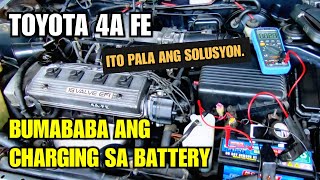 BUMABABA ANG CHARGING SA BATTERY. TOYOTA BIG BODY 4A FE.