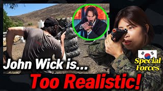 Korean Female Special Forces Breaks Down John Wick's Action and Actors' Training!