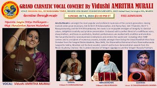 SVBFNORTH - NAVARATRI UTSAVAM 2024 - SANGEETHA SEVA by Vidushi Amritha Murali on Oct 6, 2024