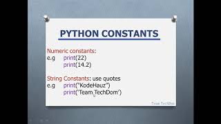 Python Constants 101