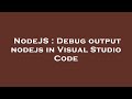 NodeJS : Debug output nodejs in Visual Studio Code