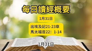 每日讀經概要 出埃及記21-23章; 馬太福音22：1-14 /  2025年1月31日 #靈修 #一年讀完讀經