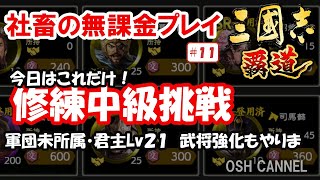 【社畜の無課金プレイ】「三國志 覇道」修練中級に挑戦！恒例の武将強化もやります　#11【新作 ゲームアプリ】