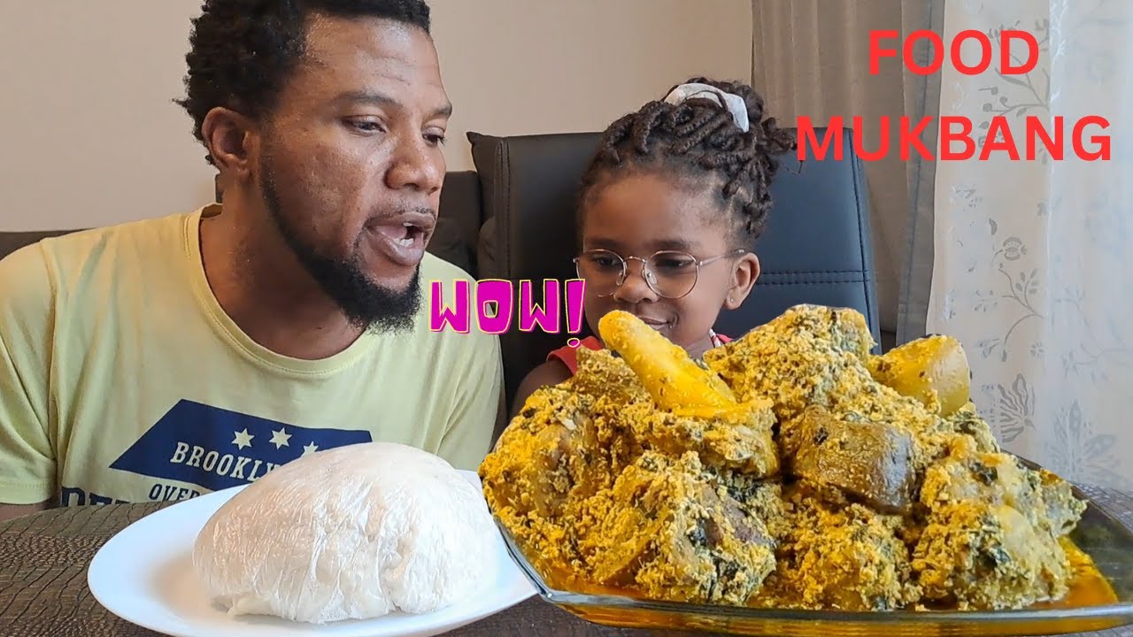 ASMR FOOD MUKBANG EGUSI SOUP AND FUFU - YouTube