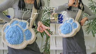 Crochet Cat Paw Bag💙 Hướng dẫn móc túi bàn chân mèo bằng len nhung đũa siêu xinh💙 Vyvascrochet