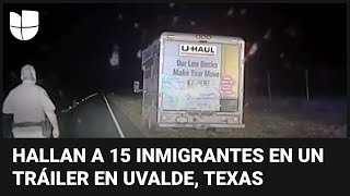 En video: El momento en que la policía halla a 15 migrantes en un tráiler en Texas, incluidos tres n