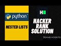 Python Nested Lists - HackerRank
