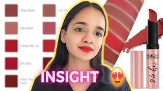 Insight 24 Hr Non Transfer Matte Lipstick Review + Swatches | Insight Cosmetics | Insight Lipstick