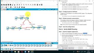 6.2.2.4 Packet Tracer - Configuring Basic EIGRP with IPv4