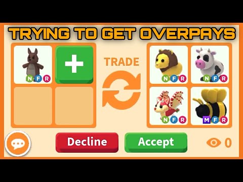 I NEVER STOP UNTIL I GET A GOOD OVERPAY FOR MY NEON KANGAROO!! Trading in Rich Servers Adopt Me