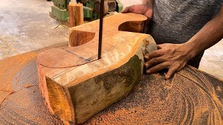 Ingenious Woodworking Techniques Monolithic | Unique Wood Process Idea For Making Epoxy Dining Table