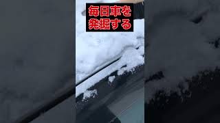 雪国の日常　車が雪だるま