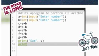 Python program to perform arithmetic operations