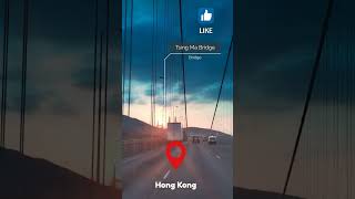 #shorts Hong Kong Tsing Ma Bridge Vlog Driving sunset