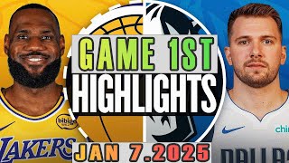 Los Angeles Lakers VS Dallas Mavericks Game 1st Highlights Jan 07,2025 NBA Season 2024-25