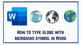 How to type globe with meridians symbol in Word