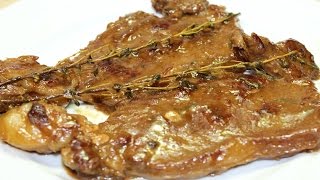 طريقة عمل شرائح اللحمة الانتركوت بصوص البصل و الزبادي و الزعتر - Entrecote With Onion Sauce