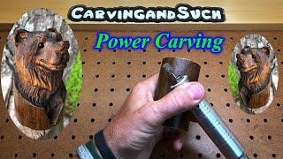 How to power carve Bear out of Furniture Leg. Power Wood Carving with Dremel - Foredom