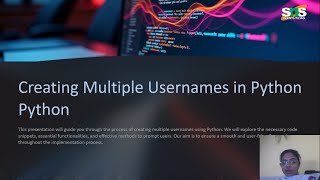 Creating Multiple Usernames | Problem Solving using Python | SNS Institutions