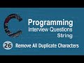 C Interview Questions tutorial #26- How to Remove All Duplicates Characters From String || Codenemy