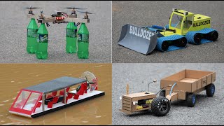4 Amazing Things You Can Do At Home - Tractor - Drone - Boat - Bulldozer - 4 Things You Can Do It