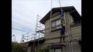 静岡県　一側足場　住宅