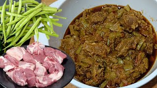 Cluster Beans Mutton Curry Recipe in Telugu ♥️