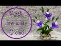 How To Make Easy Nylon Stocking Flower Step By Step (Purple and White Orchid)