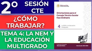 CÓMO TRABAJAR TEMA 4 La NEM y la Educación Multigrado CTE Segunda Sesión Octubre