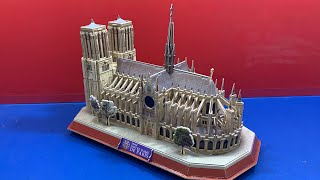 DIY Craft Instruction 3D Puzzle Cubicfun Notre Dame De Paris with LED