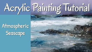 Fun Semi-Abstract Acrylic Atmospheric Seascape Painting